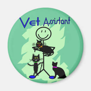 Begleitpersonal mit schwarzen Katzen Magnet