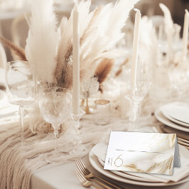 Begleitung | Elegante Bohemische Goldpampas Platzkarte