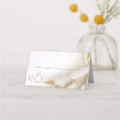 Begleitung | Elegante Bohemische Goldpampas Platzkarte (Vorderseite)