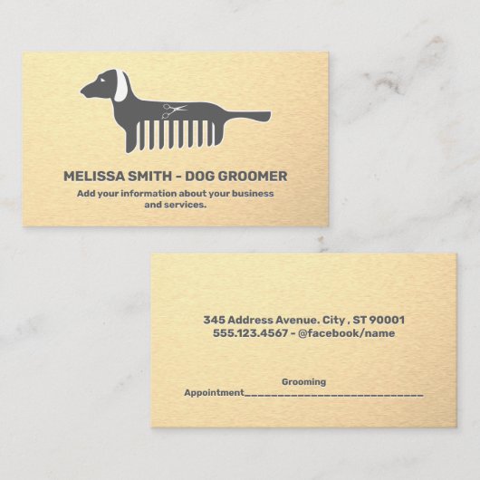 Begleitung | Sleek Metallic Terminkarte (Vorne/Hinten)