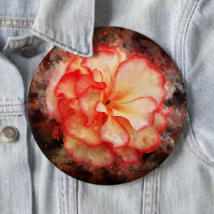 Begonia Blume Aquarell - bb3 Button