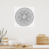 Begonia Blume Blume Art Mandala Poster (Küche)