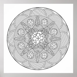 Begonia Blume Blume Art Mandala Poster