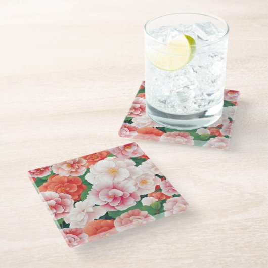 Begonia Blume Untersetzer (Schrägansicht)