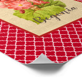 Begonia botanisch und Quatrefoil Poster (Ecke)