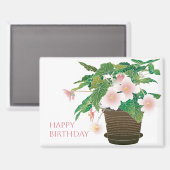 Begonia Geburtstagsmagnet Magnet (Vorderseite/Rückseite)