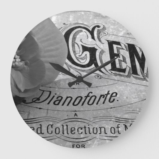Begonia Gems Pianoforte Große Wanduhr (Vorderseite)