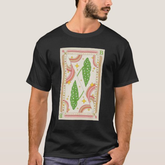Begonia Maculata Houseplant Illustration Playing C T-Shirt (Vorderseite)
