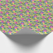 Begonia-Orchidee und Palme-Blätter Geschenkpapier (Ecke)