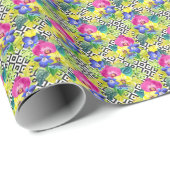 Begonia-Orchidee und Palme-Blätter Geschenkpapier (Rolleneckpunkt)