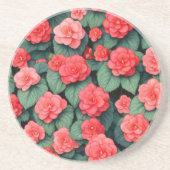 Begonia rosa Blume Getränkeuntersetzer (Vorne)