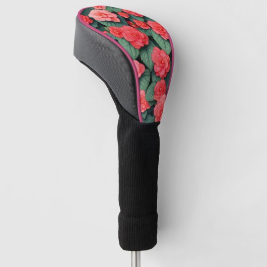 Begonia rosa Blume Golf Headcover (angewinkelt)