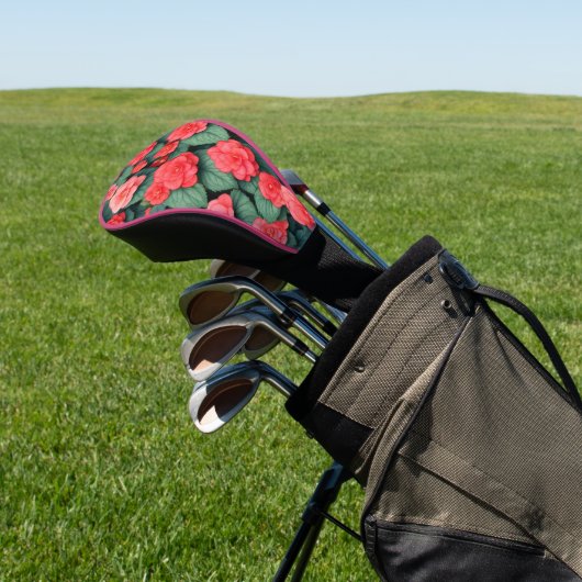 Begonia rosa Blume Golf Headcover (In SItu)