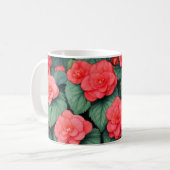 Begonia rosa Blume Kaffeetasse (Vorderseite Links)