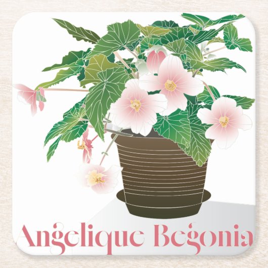 Begonia-Unterlage Rechteckiger Pappuntersetzer (Vorderseite)
