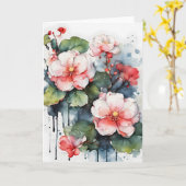 Begonie - Aquarellblumen Karte (Gelbe Blume)
