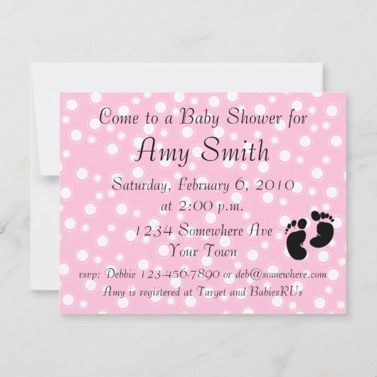 Begonnen hat mit einer küssen Pink-Babydusche Einladung (Rückseite)