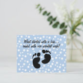 Begonnen mit einem Kiss Wish Blue Custom Postkarte (Stehend Vorderseite)