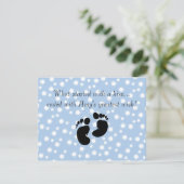 Begonnen wurde mit einer Kiss Wish Blue Baby Dusch Einladung (Stehend Vorderseite)