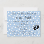 Begonnen wurde mit einer Kiss Wish Blue Baby Dusch Einladung (Rückseite)