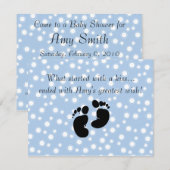 Begonnen wurde mit einer Kiss Wish Blue Baby Dusch Einladung (Vorne/Hinten)