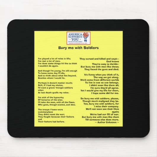 Begraben Sie mich mit Soldaten - ehren Sie unsere Mousepad (Vorne)