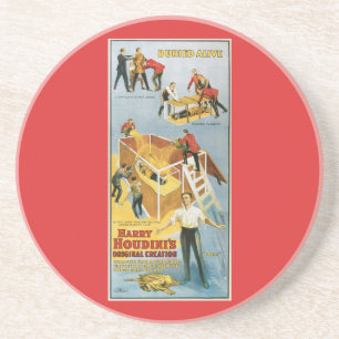 Begrabenes lebendiges Vintages Magier-Plakat Getränkeuntersetzer