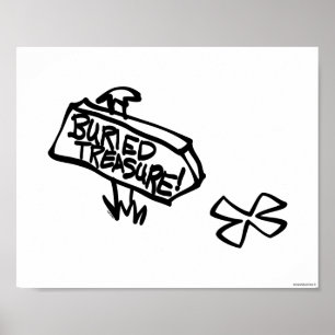 Begrabenes Schatz-Zeichen Poster