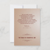 Begräbnis danken Ihnen Foto-Karte Dankeskarte (Rückseite)