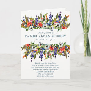 Begräbnis danken Ihnen kardiert   Waldwilde Blumen Dankeskarte