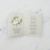 Begräbnis danken Ihnen kardiert | weiße Rose Dankeskarte (Innenseite)