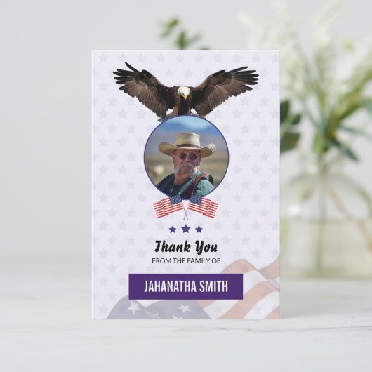 Begräbnis danken Ihnen, Militärarmee zu kardieren Einladung (Stehend Vorderseite)