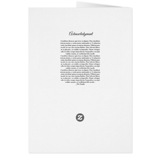 Begräbnis- Erinnerungsbroschüre (Hinten)