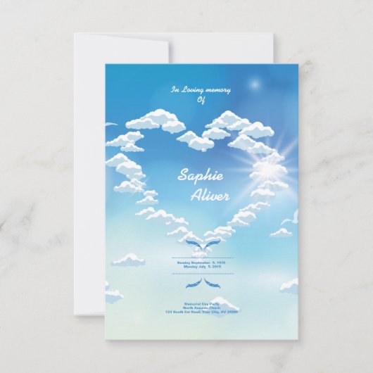 Begräbnis- Erinnerungsgebets-Karte Einladung (Vorderseite)