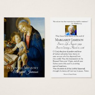 Begräbnis- heilige Erinnerungskarte Madonna