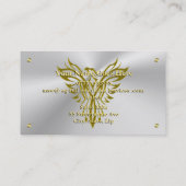 Begräbnis- Leichenbestatter, goldenes Quadrat, Visitenkarte (Rückseite)