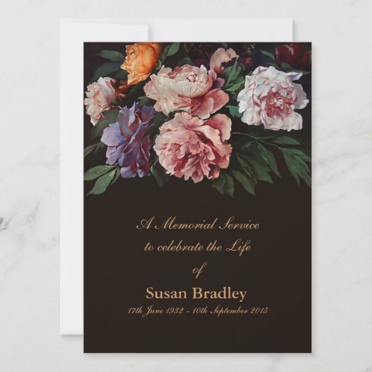 Begräbnis- Mitteilung der Einladung (Vorderseite)