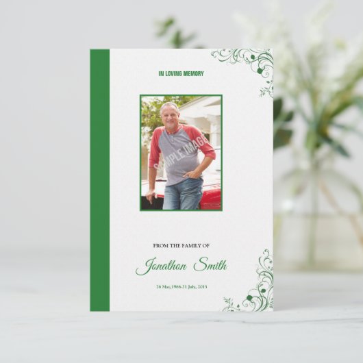 Begräbnis- Programm-Erinnerungskarte Einladung (Stehend Vorderseite)