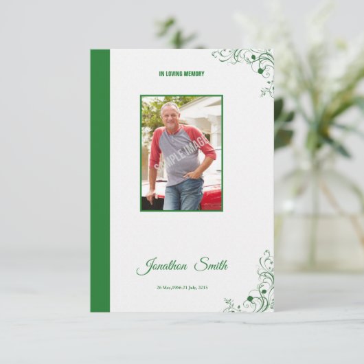 Begräbnis- Programm-Erinnerungskarte Einladung (Stehend Vorderseite)