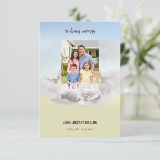 Begräbnis- Programm-Erinnerungskarte Einladung (Stehend Vorderseite)