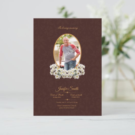 Begräbnis- Programm-Erinnerungsschablone Einladung (Stehend Vorderseite)