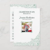 Begräbnis- Programm-Erinnerungsschablone Einladung (Vorne/Hinten)