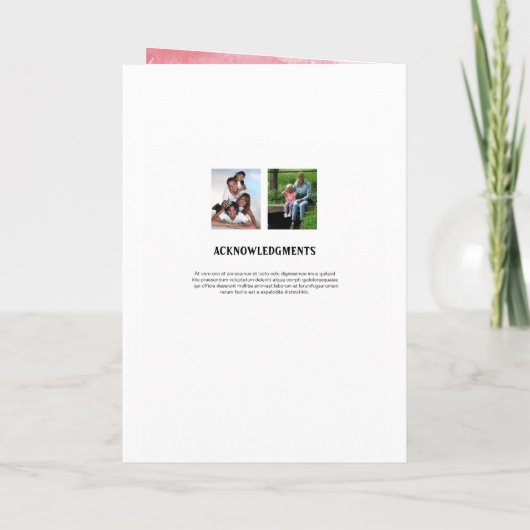 Begräbnis- Programm-Erinnerungsschablone Programm (Rückseite)