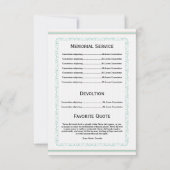 Begräbnis- Programm-Karte Einladung (Rückseite)