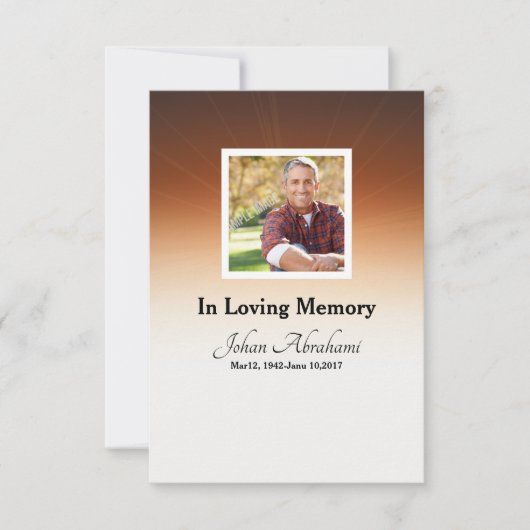 Begräbnis- Programm-Karten-Schablone Einladung (Vorderseite)