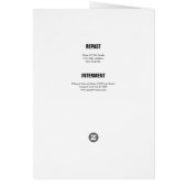 Begräbnis- Programm-Schablone (Hinten)