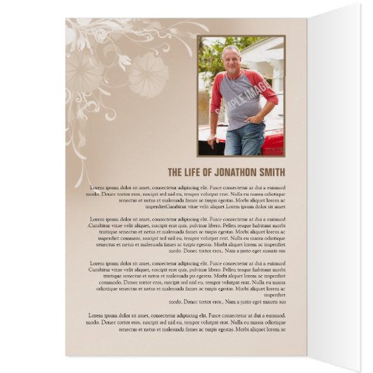 Begräbnis- Programm-Schablone (Innen (Links))