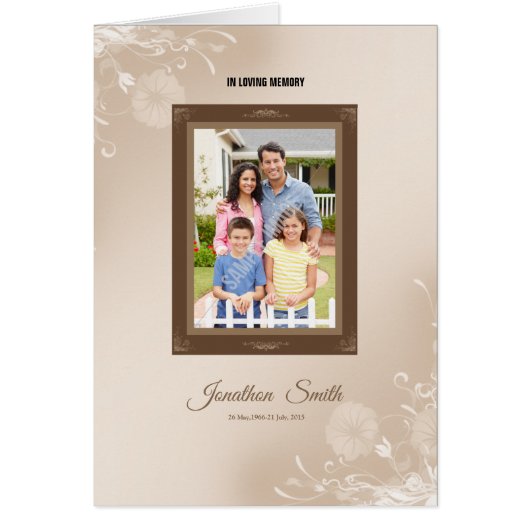 Begräbnis- Programm-Schablone (Vorne)