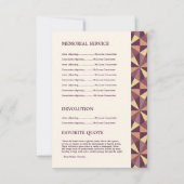 Begräbnis- Programm-Schablone Einladung (Rückseite)