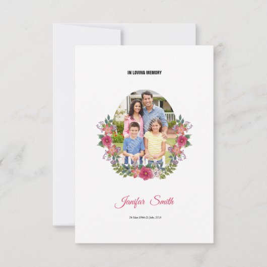 Begräbnis- Programm-Schablone Einladung (Vorderseite)